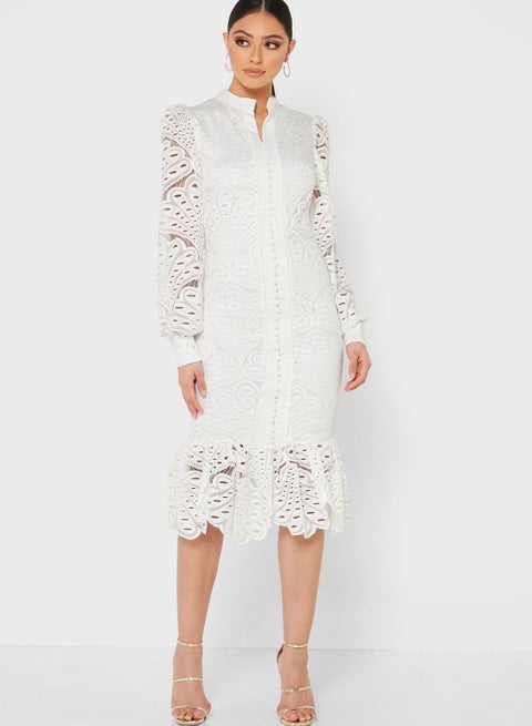 فستان دانتيل بحزام