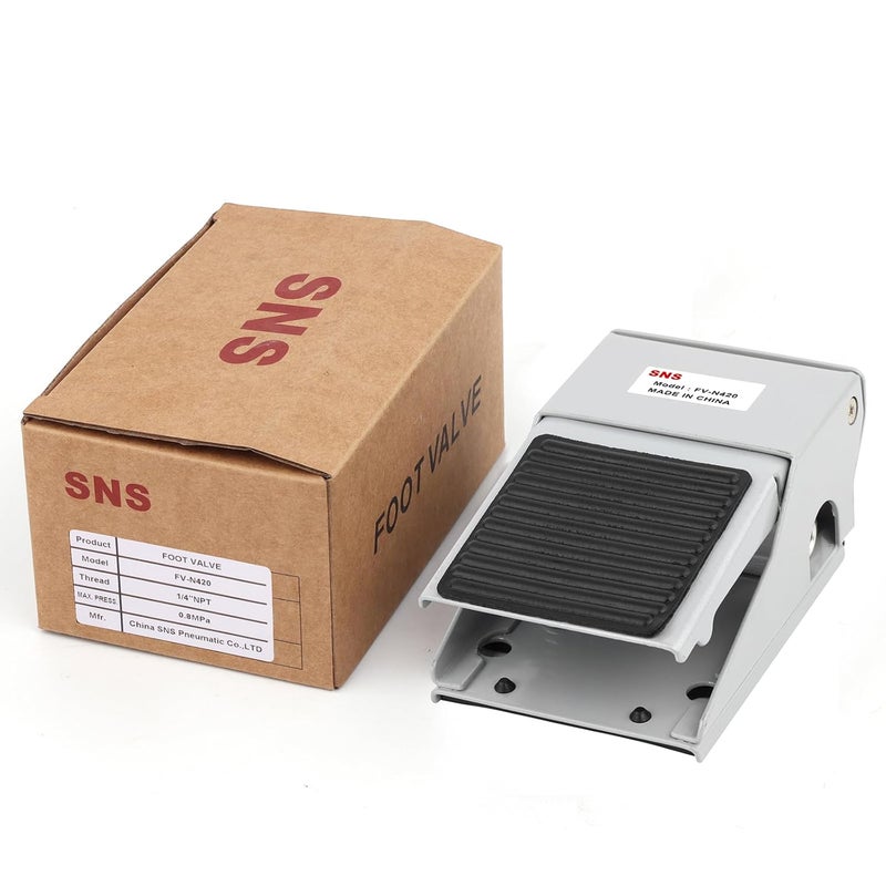 Sns Pneumatic Foot Pedal Valve 1/4"NPT 4 Way 2 Position Threaded Rubber Nonslip Pressure Control FV-N420 - Image 5