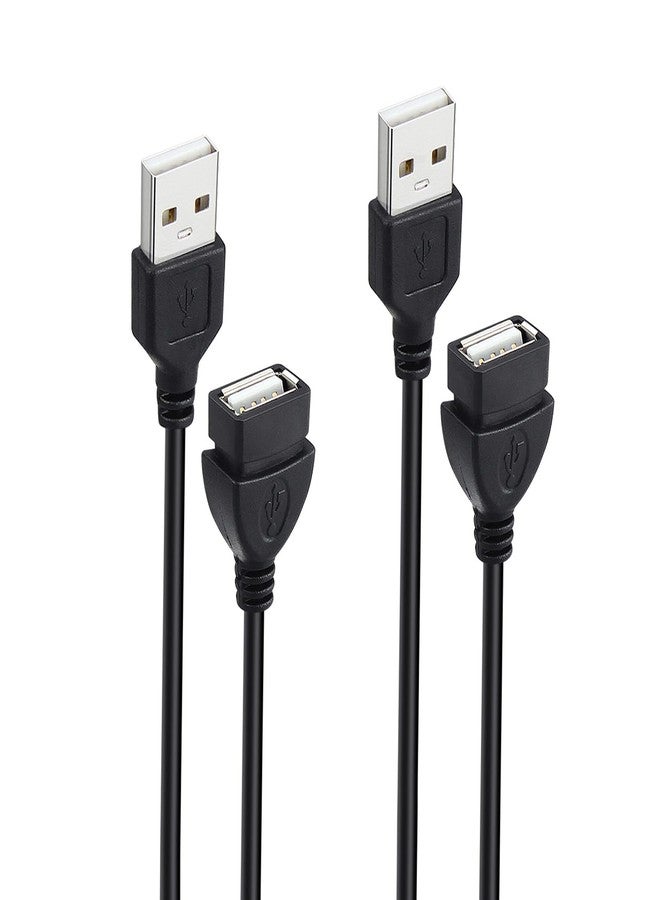 Smays USB Extension Cable 2-Pack, 5 ft Male to Female USB-A 2.0 Extender Cord - Image 1