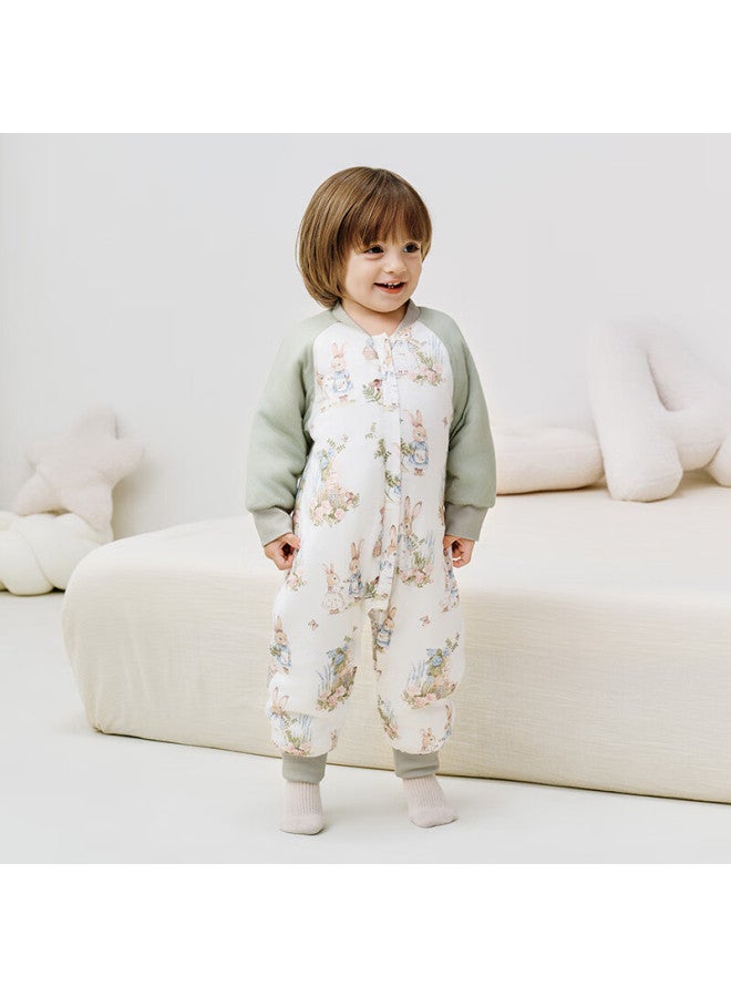 Ibaby Thermoregulated Baby Sleeping Bag Autumn Winter Kids Anti-kick Baby Sleep Sack Anti-startle Split-leg Comfortable Fleece Rabbit Floral 110