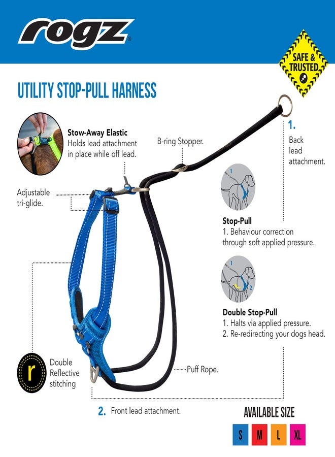 Rogz Stop Pull Dog Harness Reflective Classic X-Large Blue - Image 3