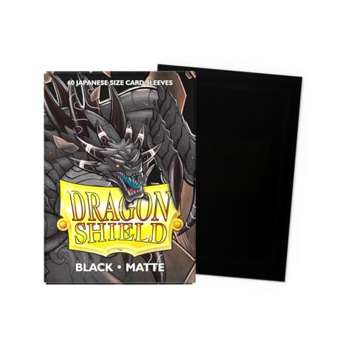 Arcane Tinmen Dragon Shield | Japanese Size Card Matte Sleeves | 60 CT - Smooth & Tough Premium TCG Sleeves - Compatible with Yu-Gi-Oh, Naruto, Cardfight & Vanguard | Black - Image 2