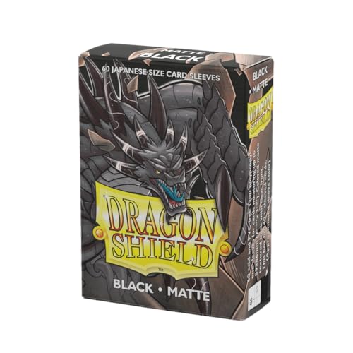 Arcane Tinmen Dragon Shield | Japanese Size Card Matte Sleeves | 60 CT - Smooth & Tough Premium TCG Sleeves - Compatible with Yu-Gi-Oh, Naruto, Cardfight & Vanguard | Black - Image 1