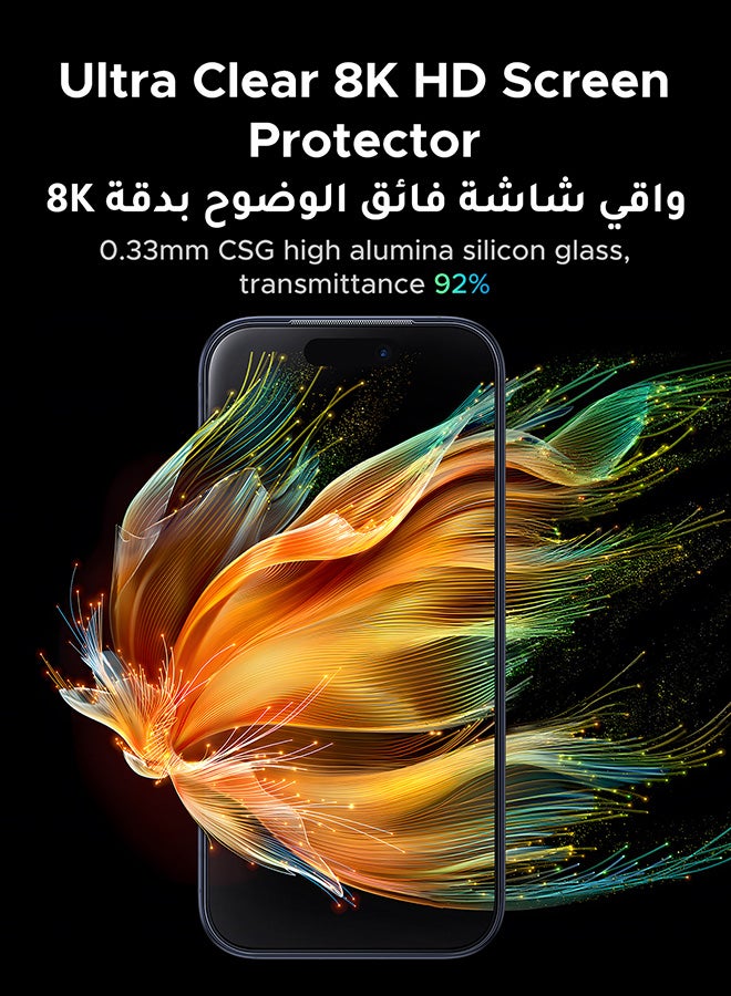 Ugreen 2-Pack iPhone 17 Pro Max Screen Protector Full Protection With Auto Alignment Kit  Ultra HD Clear, Scratch Resistant, Military-Grade Protection, Easy Installation, Anti-Fingerprint, Bubble Free Film - - Image 2