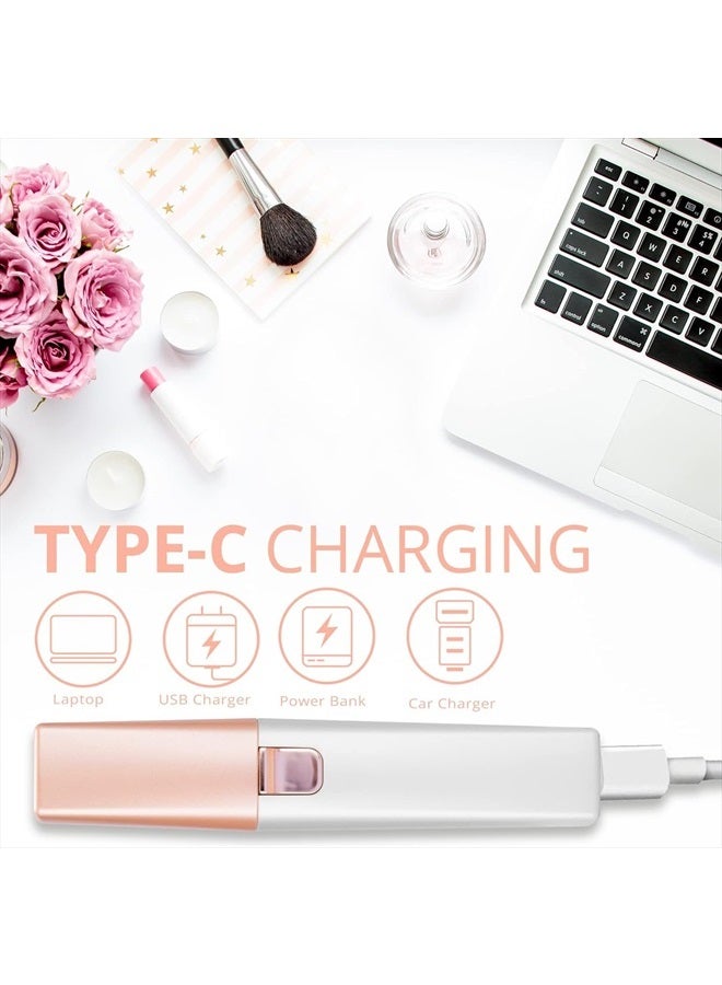 Kaphio Facial - Eyebrow Hair Remover for Women: Rechargeable 2 in 1 Eyebrow Trimmer and Face Shavers for Women - Painless Electric Hair Removal Device for Face Eyebrows Peach Fuzz Lips with Light - Image 5