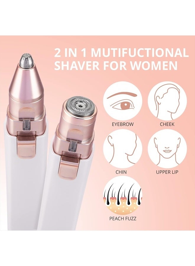 Kaphio Facial - Eyebrow Hair Remover for Women: Rechargeable 2 in 1 Eyebrow Trimmer and Face Shavers for Women - Painless Electric Hair Removal Device for Face Eyebrows Peach Fuzz Lips with Light - Image 4
