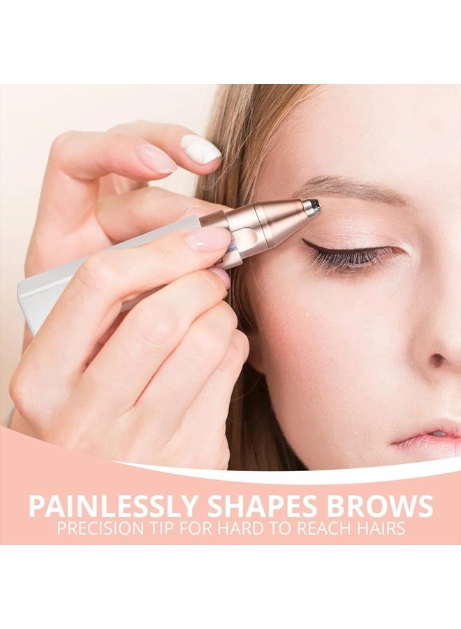 Kaphio Facial - Eyebrow Hair Remover for Women: Rechargeable 2 in 1 Eyebrow Trimmer and Face Shavers for Women - Painless Electric Hair Removal Device for Face Eyebrows Peach Fuzz Lips with Light - Image 3