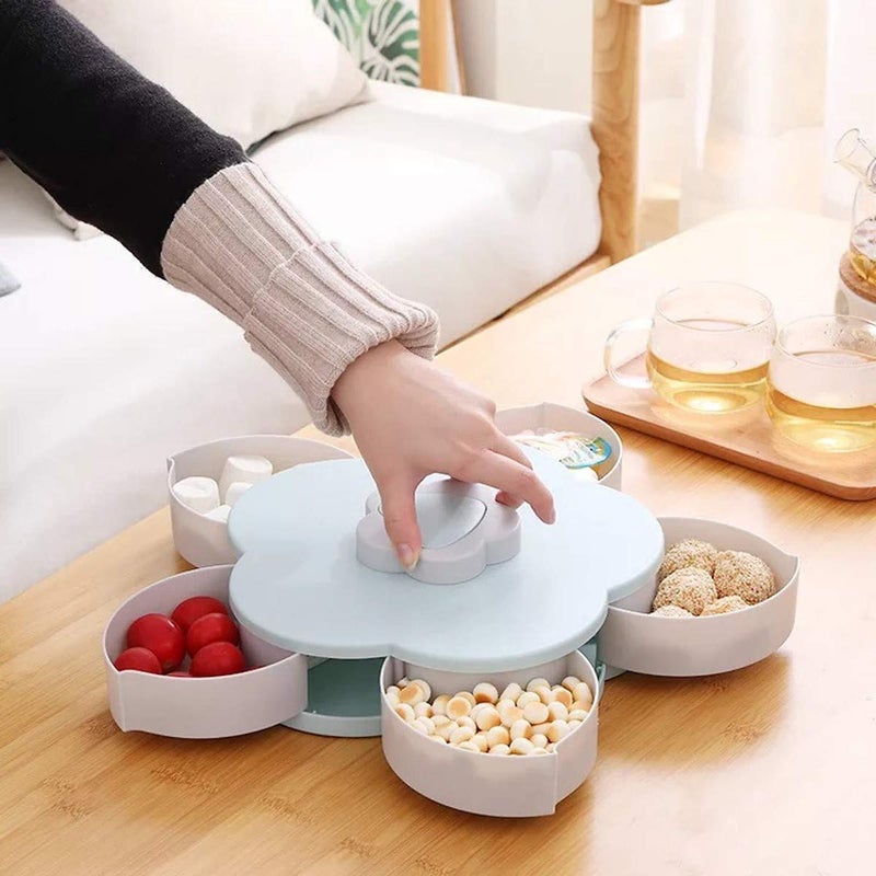 Cazuela Cazuela Candy Storage Box Flower Candy Box Serving Rotating Tray Dry Fruit Candy Chocolate Snacks Storage Box Storage Container Masala Box For Home Kitchen Multi Color  - Image 2