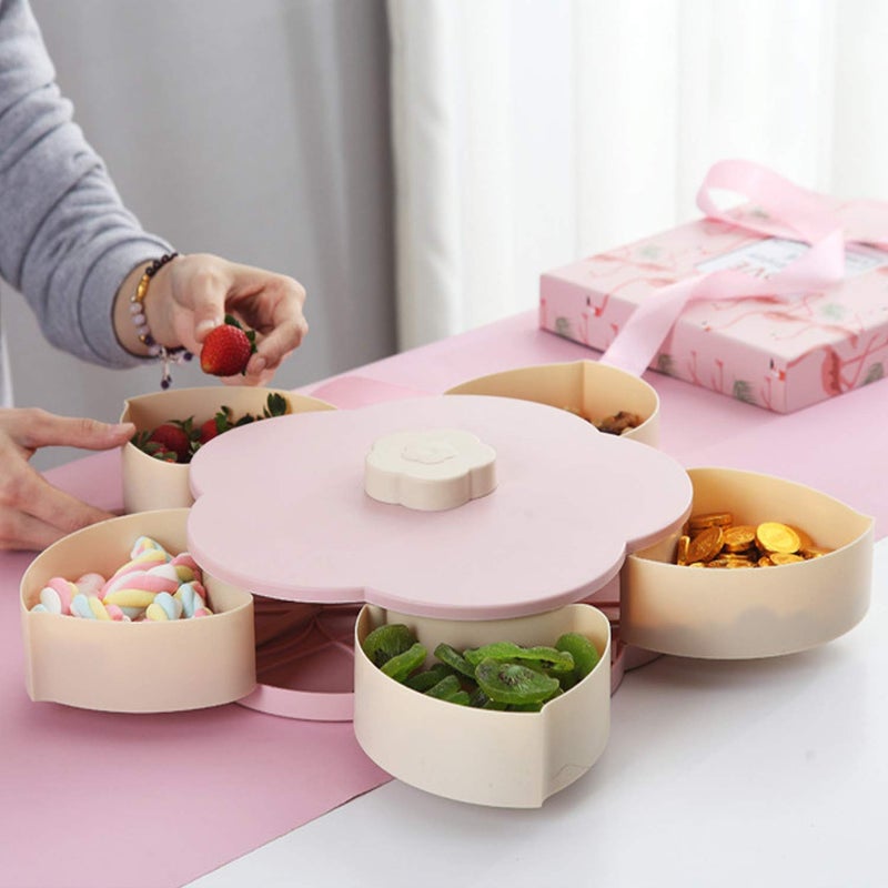 Cazuela Cazuela Candy Storage Box Flower Candy Box Serving Rotating Tray Dry Fruit Candy Chocolate Snacks Storage Box Storage Container Masala Box For Home Kitchen Multi Color  - Image 4
