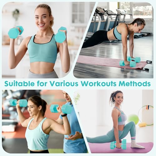 EQUIPRO Adjustable Dumbbell Set, 4 in 1 Weights for Women at Home, Hand Weights Dumbbells for Women, Each 2lb 3lb 4lb 5lb Fast Adjust Weight with Soft TPU Handle for Home Gym Exercise Training - Image 2