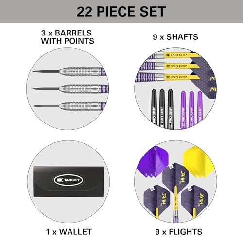 Target Darts Luke Littler Brass Steel Tip Darts Set – 22G Steel Tip Dart, The Nuke Player Edition Dart Set, Dart Flights, Shafts & Dart Case Included | Professional Dart Accessories - Image 5
