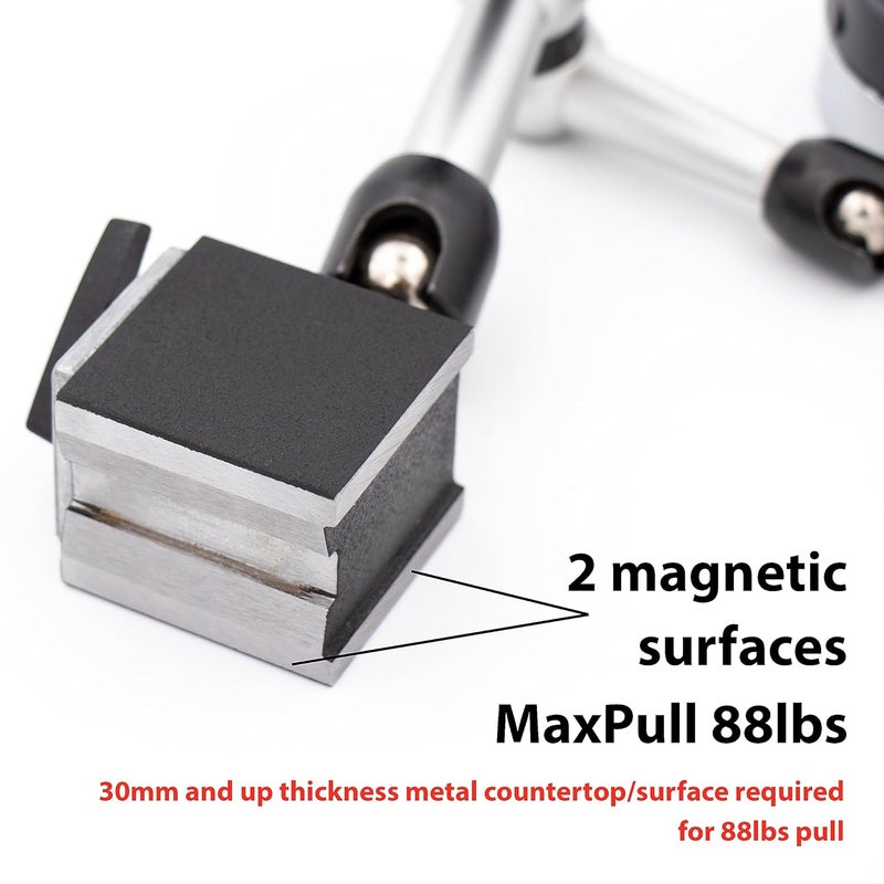 Clockwise Tools Mini Magnetic Base, MGBR-03, Magnetic Stand for Digital Dial Indicators, 88lbs Max Pull - Image 5