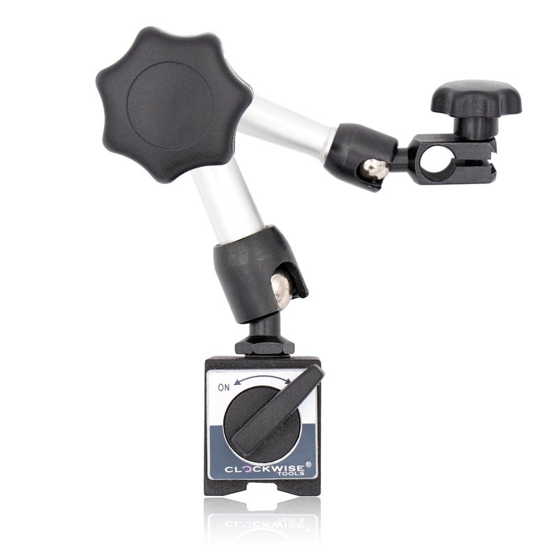 Clockwise Tools Mini Magnetic Base, MGBR-03, Magnetic Stand for Digital Dial Indicators, 88lbs Max Pull - Image 1