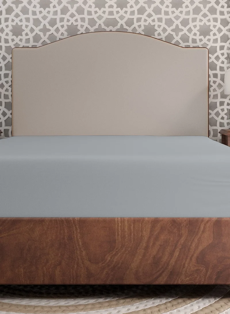 كولور سينس ملاءة سرير مفردة مقاس سوبر كينج قطن عضوي رمادي فاتح  سم