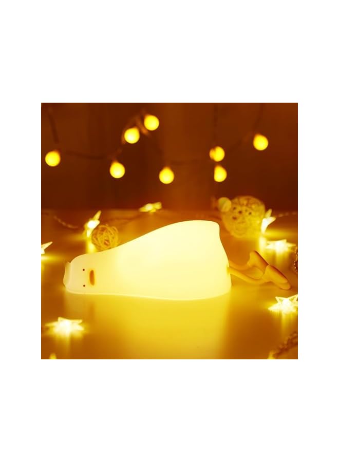 The Bros The Duck Lamp,Duck Night Light with Charging Port,3 Level Dimmable Silicone LED Lying Flat Duck Light,Baby Night Lights for Nursery,Bedroom,Office and Breastfeeding (Duck) - Image 2