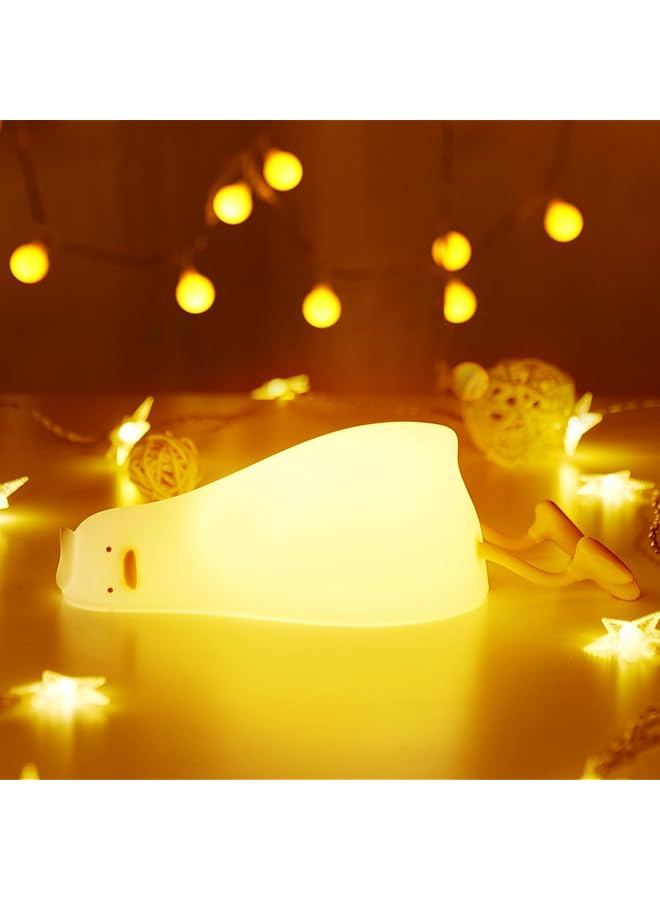 The Bros The Duck Lamp,Duck Night Light with Charging Port,3 Level Dimmable Silicone LED Lying Flat Duck Light,Baby Night Lights for Nursery,Bedroom,Office and Breastfeeding (Duck) - Image 1