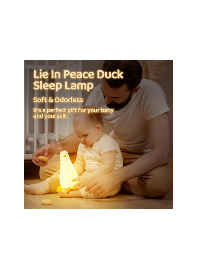 The Bros The Duck Lamp,Duck Night Light with Charging Port,3 Level Dimmable Silicone LED Lying Flat Duck Light,Baby Night Lights for Nursery,Bedroom,Office and Breastfeeding (Duck) - Image 5