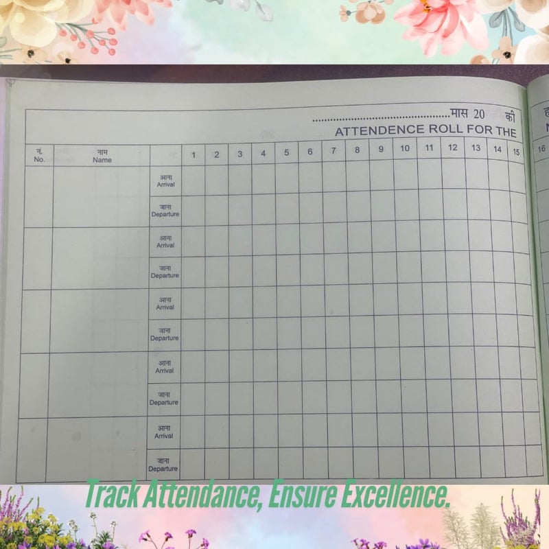FLYSPACE Office Attendance Register Book with Instructions| Attendance Register | All-in-One Attendance Register for Office, School, College, Includes Time Tracking for Employees, Students, and Staff - Image 5