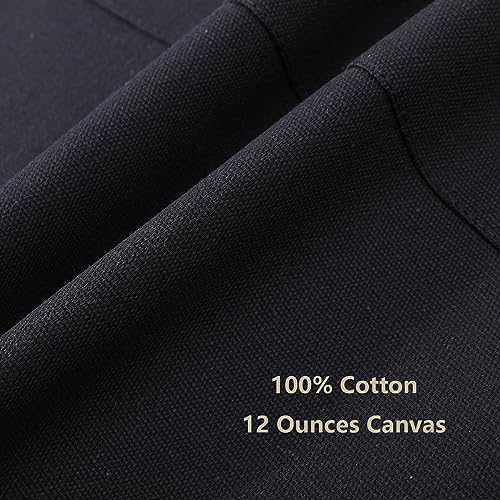 AFUN Chef Aprons for Women Men with Large Pockets, Cotton Canvas Cross Back Water Repellent Work Apron, Size M to XXL (Black) - Image 4