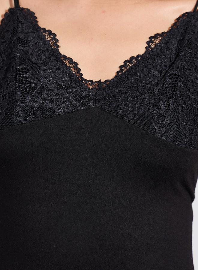 Styli Scalloped Edge Lace Cup and Side Slit Slip Dress - Image 3