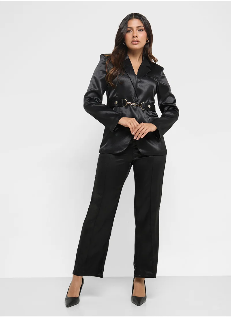 ELLA Satin Blazer & Pant Set