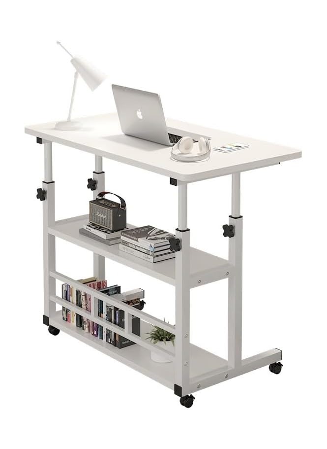 DubaiGallery - Mobile Laptop Desk, Height Adjustable Table Rolling Cart with Lockable Wheels for Home Office Computer Workstation - Image 1