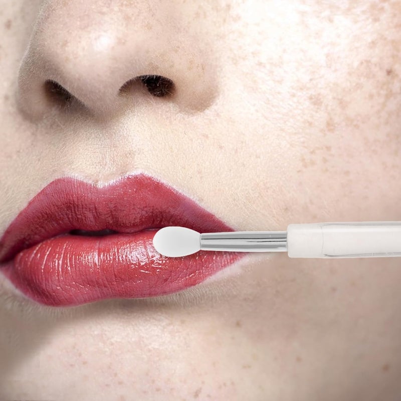 10pcs Mini Silicone Lip Brush Set Portable Lipstick Applicator Lip Balm with Lid for Travel - Image 5