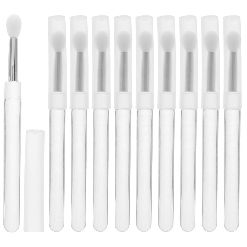 10pcs Mini Silicone Lip Brush Set Portable Lipstick Applicator Lip Balm with Lid for Travel - Image 1