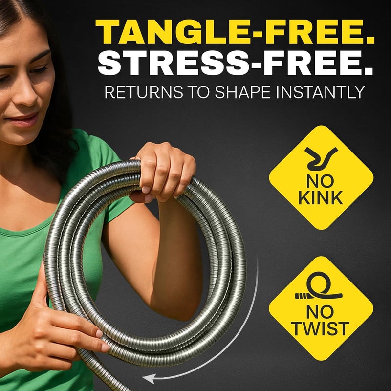 BIONIC STEEL 3Ft Short Garden Hose, 3 Ft x 5/8 In. Connector Hose for Reel, Leak Proof Connection, Heavy Duty, Non Kinking, Flexible, Hose Extension - Image 3