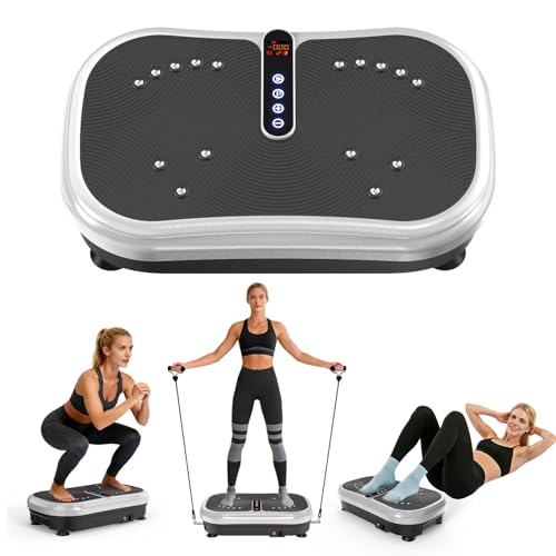 AXV Vibration Plate Fitness Platform Exercise Machine Vibrating Shaking Full Body Shaker Workout Vibrate Stand Shake Board Sport Gym for Weight Loss Fat Burner for Women Men - Image 2