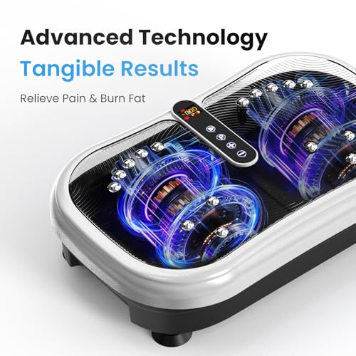 AXV Vibration Plate Fitness Platform Exercise Machine Vibrating Shaking Full Body Shaker Workout Vibrate Stand Shake Board Sport Gym for Weight Loss Fat Burner for Women Men - Image 5