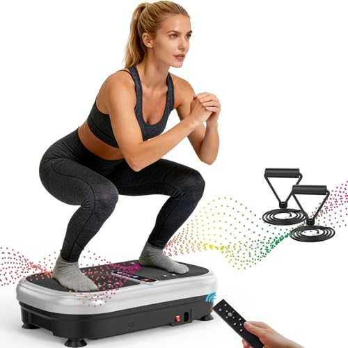 AXV Vibration Plate Fitness Platform Exercise Machine Vibrating Shaking Full Body Shaker Workout Vibrate Stand Shake Board Sport Gym for Weight Loss Fat Burner for Women Men - Image 1