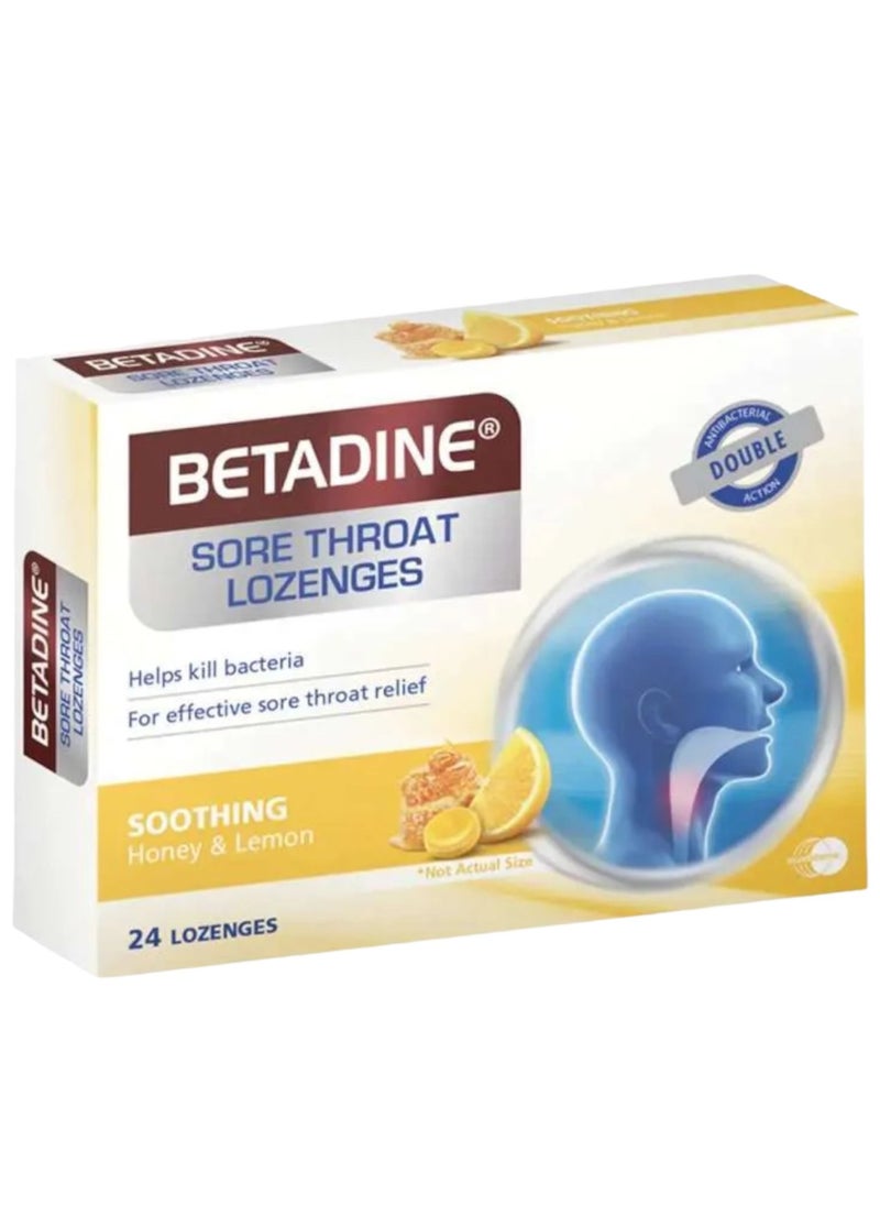BETADINE - Sore Throat Lozenges Soothing Honey & Lemon 24's - Image 1