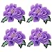 Mini Skater Peony Floral Embroidered Iron OnSew On Patches Flower Repair Decorative Patch Applique for Clothes Denim Jackets TShirt Dress Backpacks Jeans Hats DIY Accessory 2 Pairs4PCS Purple - Image 2