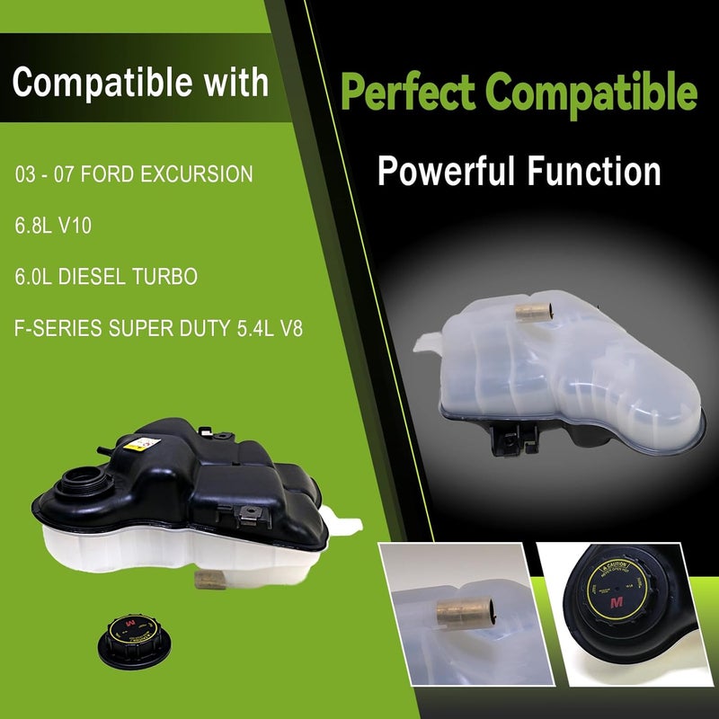 Cns Engine Coolant Reservoir Tank with Cap Compatible with 03 - 07 FORD EXCURSION / F-SERIES SUPER DUTY 5.4L V8 / 6.0L DIESEL TURBO / 6.8L V10 - Image 5