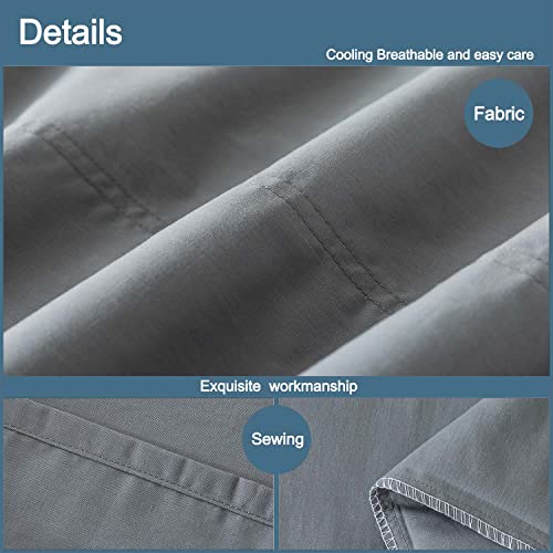 WhatsBedding Body Pillow Cover Cotton Fabric, Long Pillowcase Breathable & Skin-Friendly, Envelope Closure - Grey (20x54 inch) - Image 3