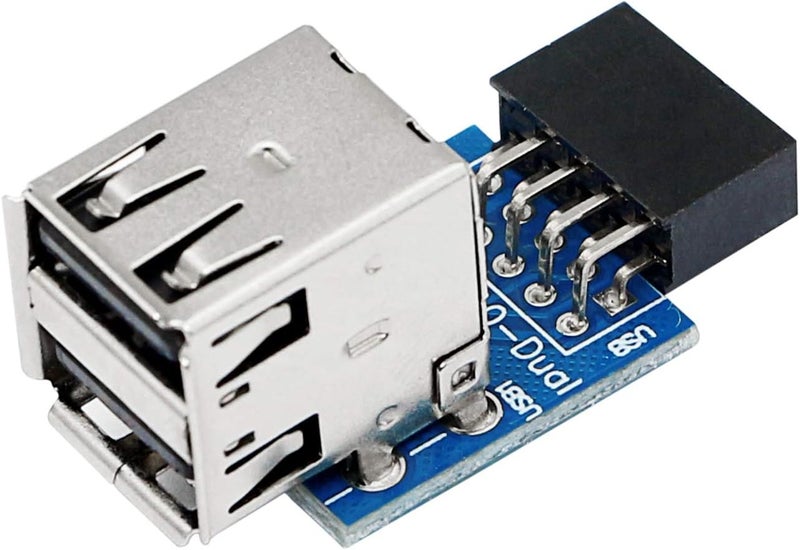 SinLoon 9pin USB 20 Female Pin Dual 2 Port USB Motherboard Header AdapterDual Layer Type for PC Dual - Image 1