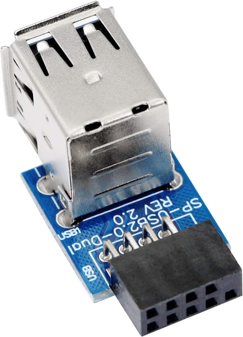 SinLoon 9pin USB 20 Female Pin Dual 2 Port USB Motherboard Header AdapterDual Layer Type for PC Dual - Image 4