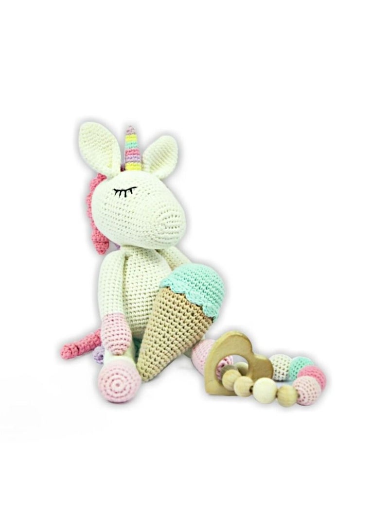 Pikkaboo-Snuggle and Play Crocheted Unicorn Set - Image 1