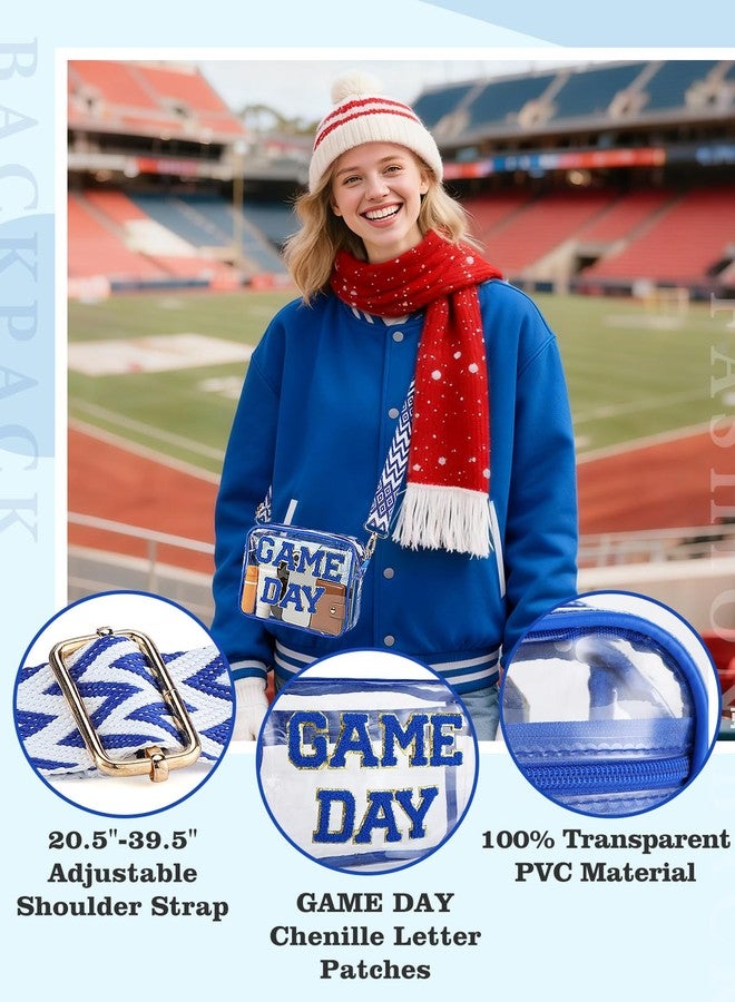 PAMASE Game Day Clear Bag for Stadium Events - 9" x 7" x 2.5" Small Crossbody Purse for Women, Perfect for Football Fans, Orange, Small, Clear Bag for Stadium Events - Image 2