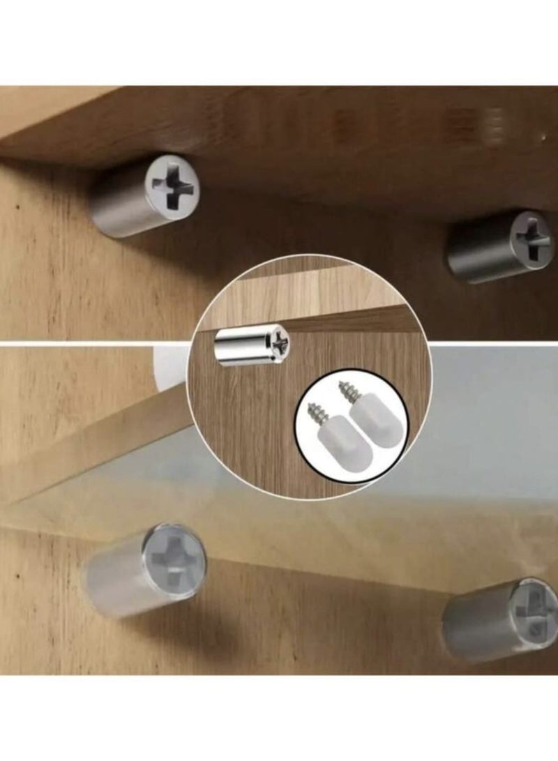 50pcs Galvanized Shelf Support with Self Drilling Screw and Anti-Slip Wood Support, Perfect for Glass Furniture, Guaranteed Maximum Stability and Easy Installation - Image 2