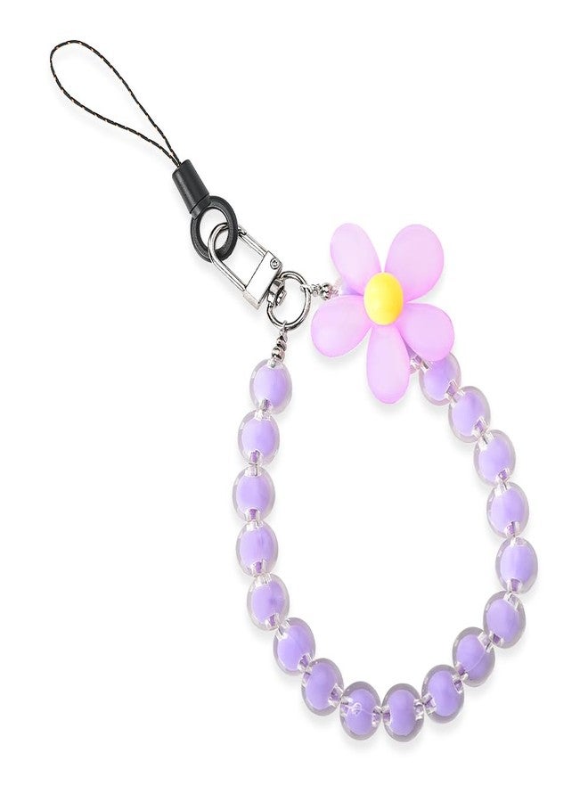 YangQian Flower Beaded Cell Phone Wrist Strap Lanyard for Women Cell Phone Chain Bracelets for Phonecase Keychain for Ladies Mobile Phones Key Chain Gifts for Friends Female Birthday Graduation Gift Ideas - Image 1