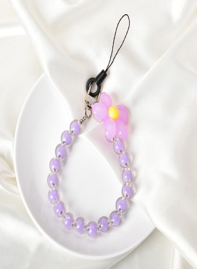YangQian Flower Beaded Cell Phone Wrist Strap Lanyard for Women Cell Phone Chain Bracelets for Phonecase Keychain for Ladies Mobile Phones Key Chain Gifts for Friends Female Birthday Graduation Gift Ideas - Image 5