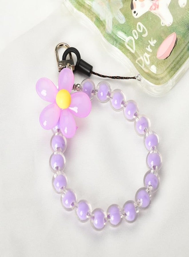 YangQian Flower Beaded Cell Phone Wrist Strap Lanyard for Women Cell Phone Chain Bracelets for Phonecase Keychain for Ladies Mobile Phones Key Chain Gifts for Friends Female Birthday Graduation Gift Ideas - Image 3