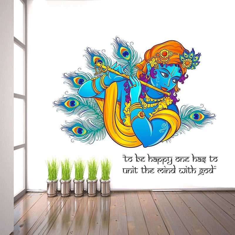 Design Zoo Shree Krishna to be Happy Wall Sticker