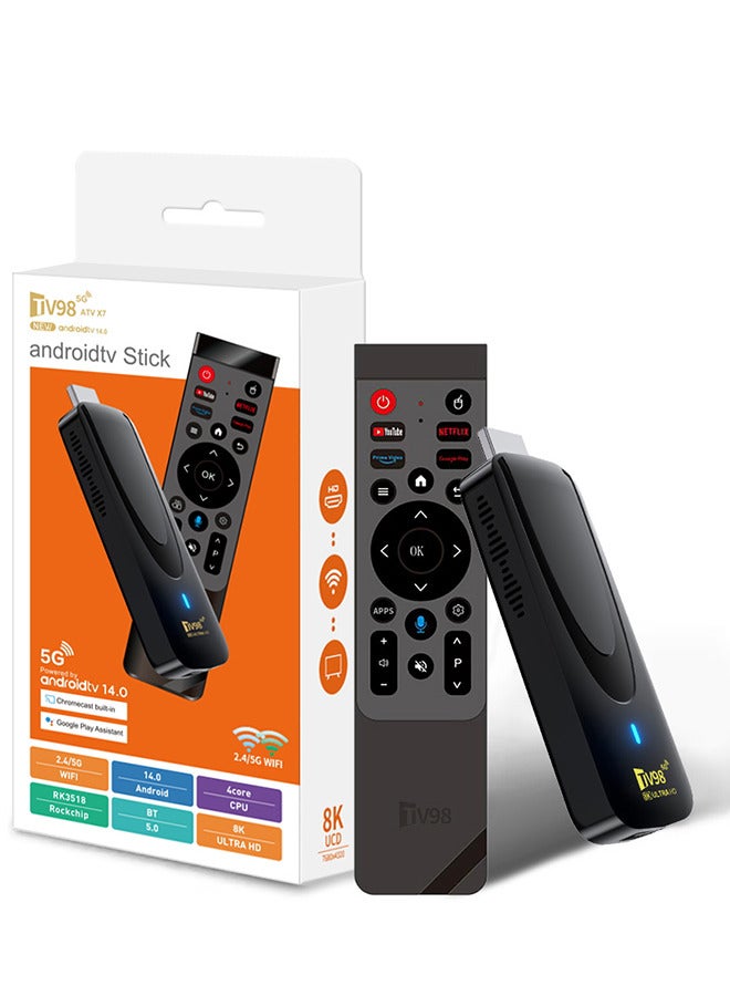 تلفزيون جهاز تلفزيون 8K Ultra HD TV Box TV Stick Android 14.0 يعمل مع أجهزة التلفزيون المزودة بجهاز عرض والهواتف المحمولة وجهاز فك التشفير - Image 1