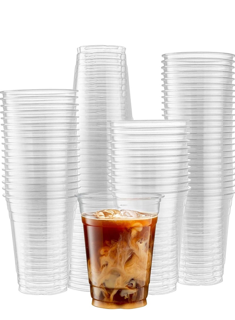 50 Count 16 Ounce Crystal Clear Cups for Iced Coffee Cold Drinks Slush Smoothy's Slurpee Party's Plastic Disposable Cups - Image 1
