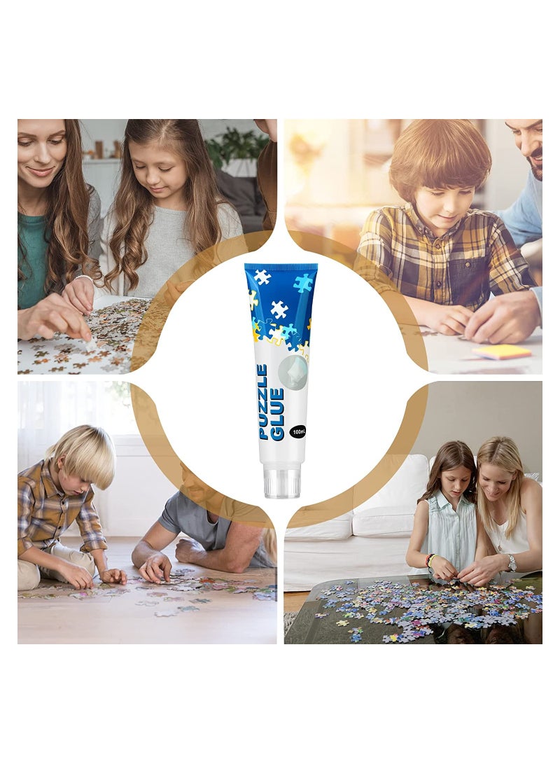 100ML Puzzle Glue Clear with New Sponge Head,Water-Soluble Puzzle Glue for 1000/2000 Pieces Puzzles, Non-Toxic and Quick Dry - Image 4