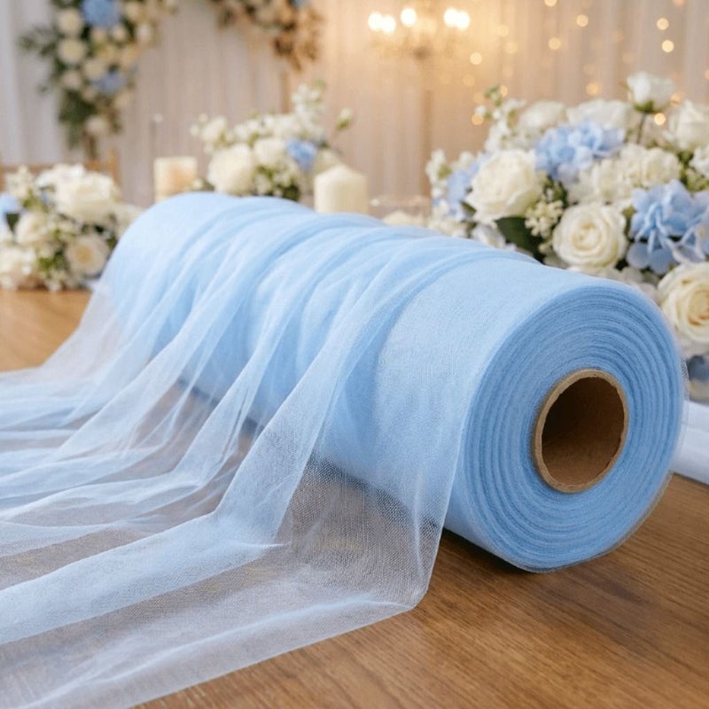 Polyester Mesh Tulle Decorative Drape White 75x2200 Cm 29 5x866 Inches Versatile Party Wedding Backdrop Venue Embellishment Holiday Gift Wrapping Material - Image 2