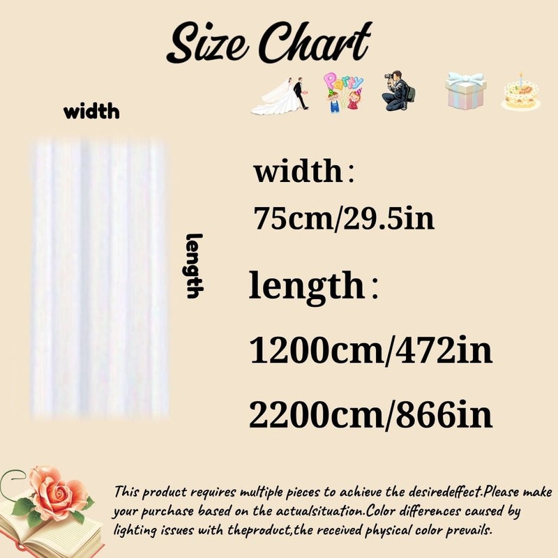 Polyester Mesh Tulle Decorative Drape White 75x2200 Cm 29 5x866 Inches Versatile Party Wedding Backdrop Venue Embellishment Holiday Gift Wrapping Material - Image 3